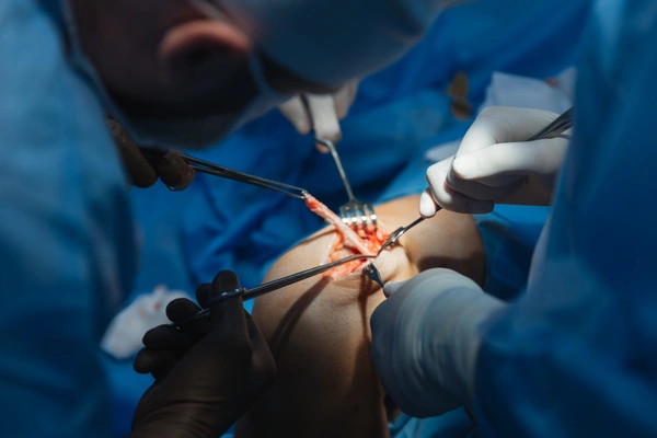 Image of a knee operation in action