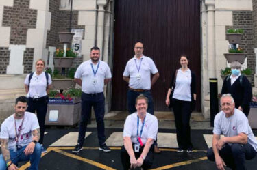 HMP Wormwood Scrubs staff outside prison entrance