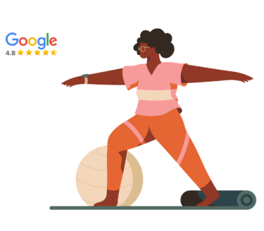 Illustration of a yogi with Wellsoon logo and 4.8 star Google rating. Click to find out more about Wellsoon private surgery