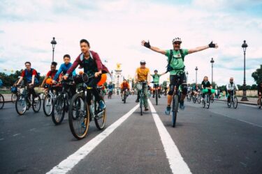 group of cyclists