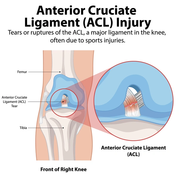 Diagram of ACL injury