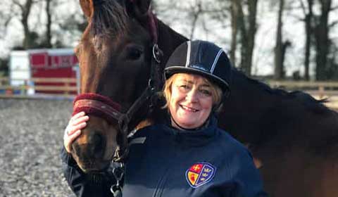 Rachel Adamson with her horse after successful hip replacement surgery in Barlborough