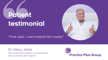 Dr Hilary Jones' testimonial, for hip operation at Practice Plus Group Hospital, Birmingham