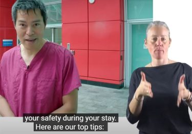 Top tips on staying safe during your hospital stay BSL version.