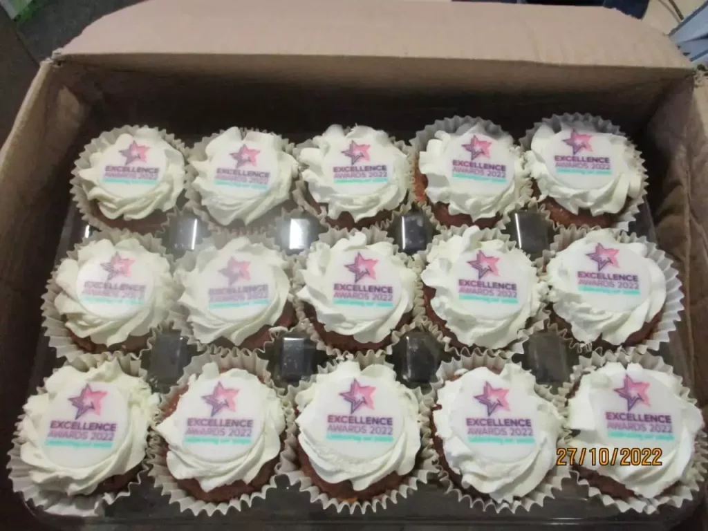 Box of Excellence Awards cupcakes
