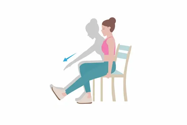 Diagram of woman doing a knee stretch