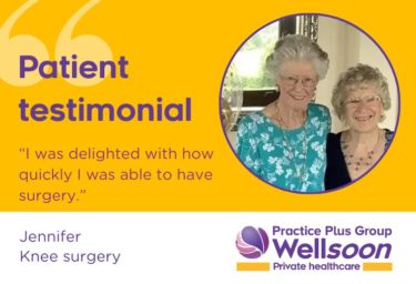 Jennifer Wellsoon patient testimonial. "I was delighted with how quickly I was able to have surgery." said Jennifer