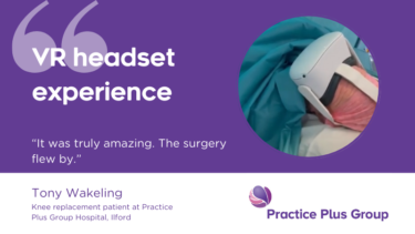 Tony Wakeling VR headset knee replacement patient