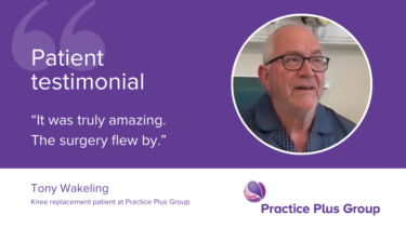 Tony wears VR headset whilst undergoing knee surgery at Ilford