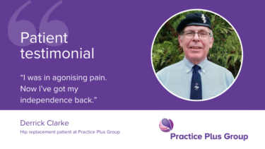 Derrick Clarke hip patient a Practice Plus Group Hospital, Birmingham