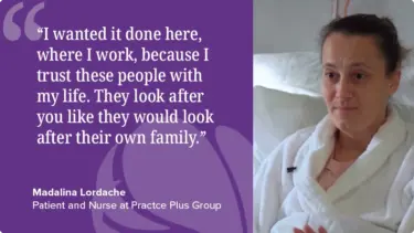 Madalina's patient testimonial at Southampton hospital