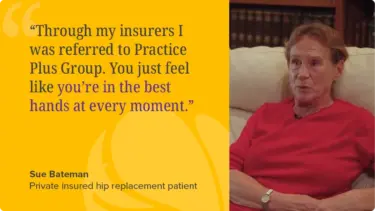 Sue Bateman hip replacement patient testimonial at Emersons Green